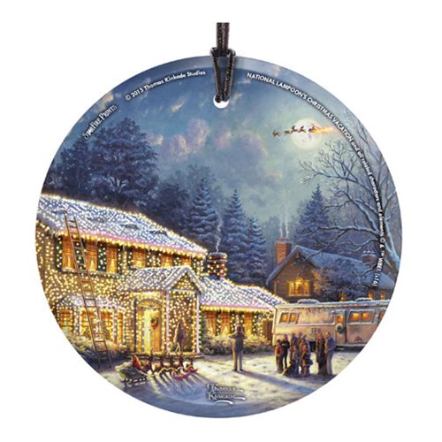 National Lampoon's Christmas Vacation Thomas Kinkade StarFire Prints Hanging Glass Ornament